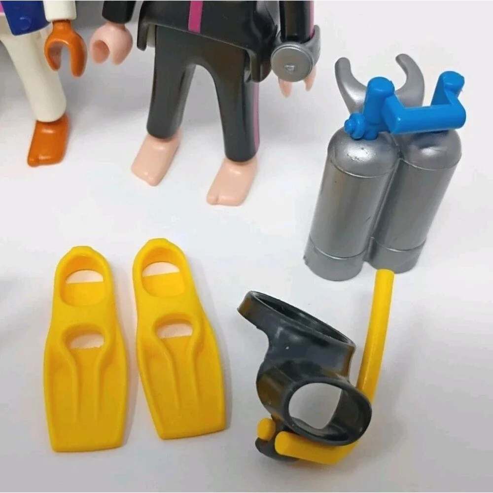 Vintage Playmobil 3772 Divers Raft Boat Scuba Gear 1993 Incomplete